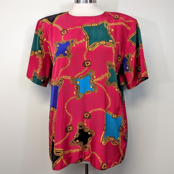 Vintage Chain Print Blouse - Picture 3 of 6